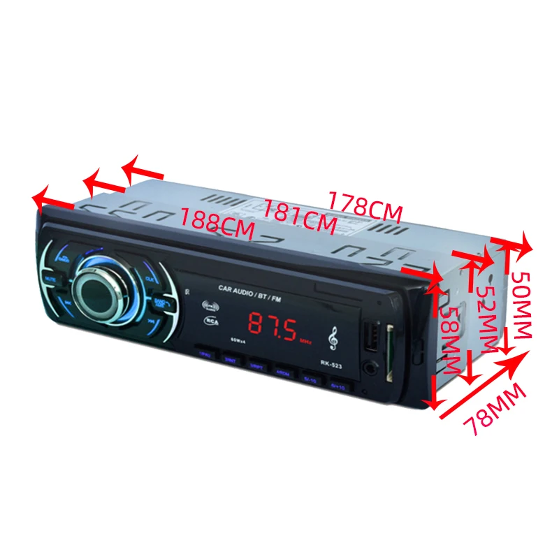 1 Din автомобильный стерео аудио mp3-плеер автомобильное радио Bluetooth USB SD FM AUX-in