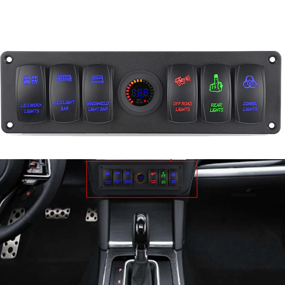 

ВКЛ-ВЫКЛ 6 банд Led кулисный переключатель панель автоматический выключатель морская кулисная панель лодка автомобиль грузовик + светодиодн...