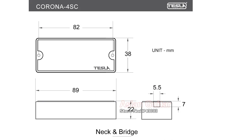 Tesla Corona-4SC Humbucker мыло Тип 4 струны бас звукосниматель черный цвет керамический