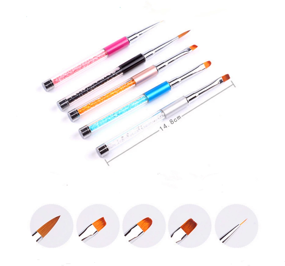 Набор кистей для ногтей рисования Kolinsky акриловая Стразы УФ Гелевая Кисть набор