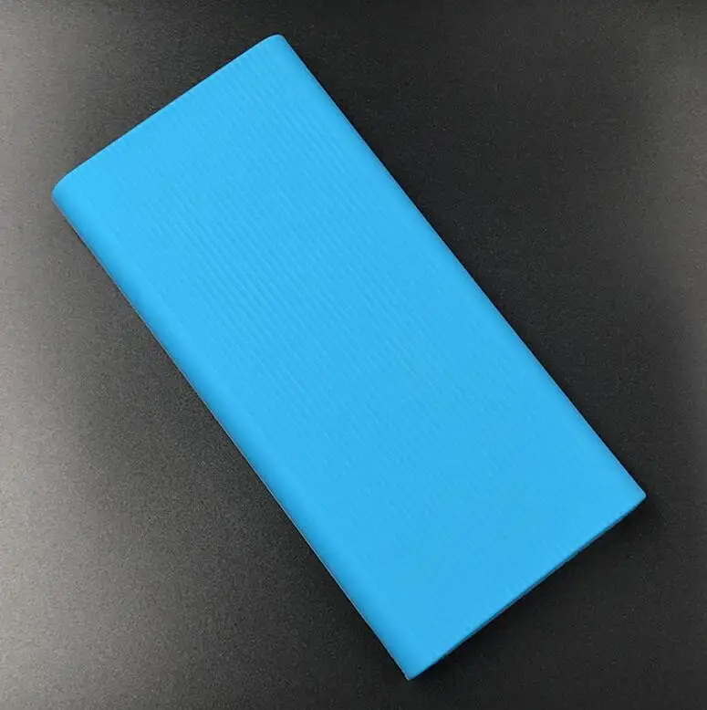 Blue Силиконовый защитный чехол, чехол для нового Xiao mi power Bank 2, 10000 мА/ч, два порта usb power bank - Цвет: Blue