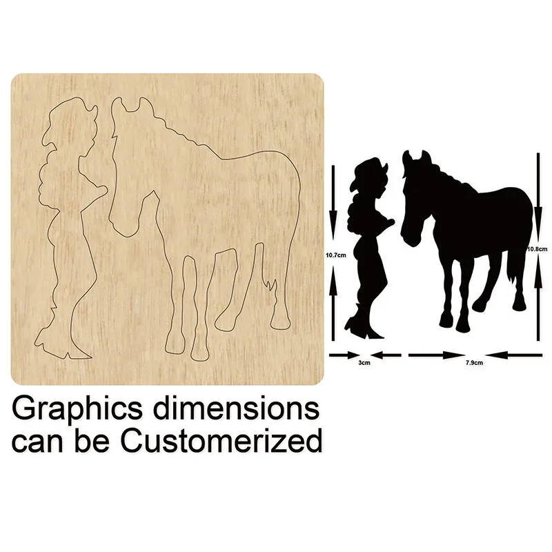 

Crowgirl DIY moulds die cut accessories wooden die cutting dies Suitable for common die-cutting machines in the market