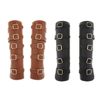 1 pair of leather archery arm protectors for traditional bow hunting shooting