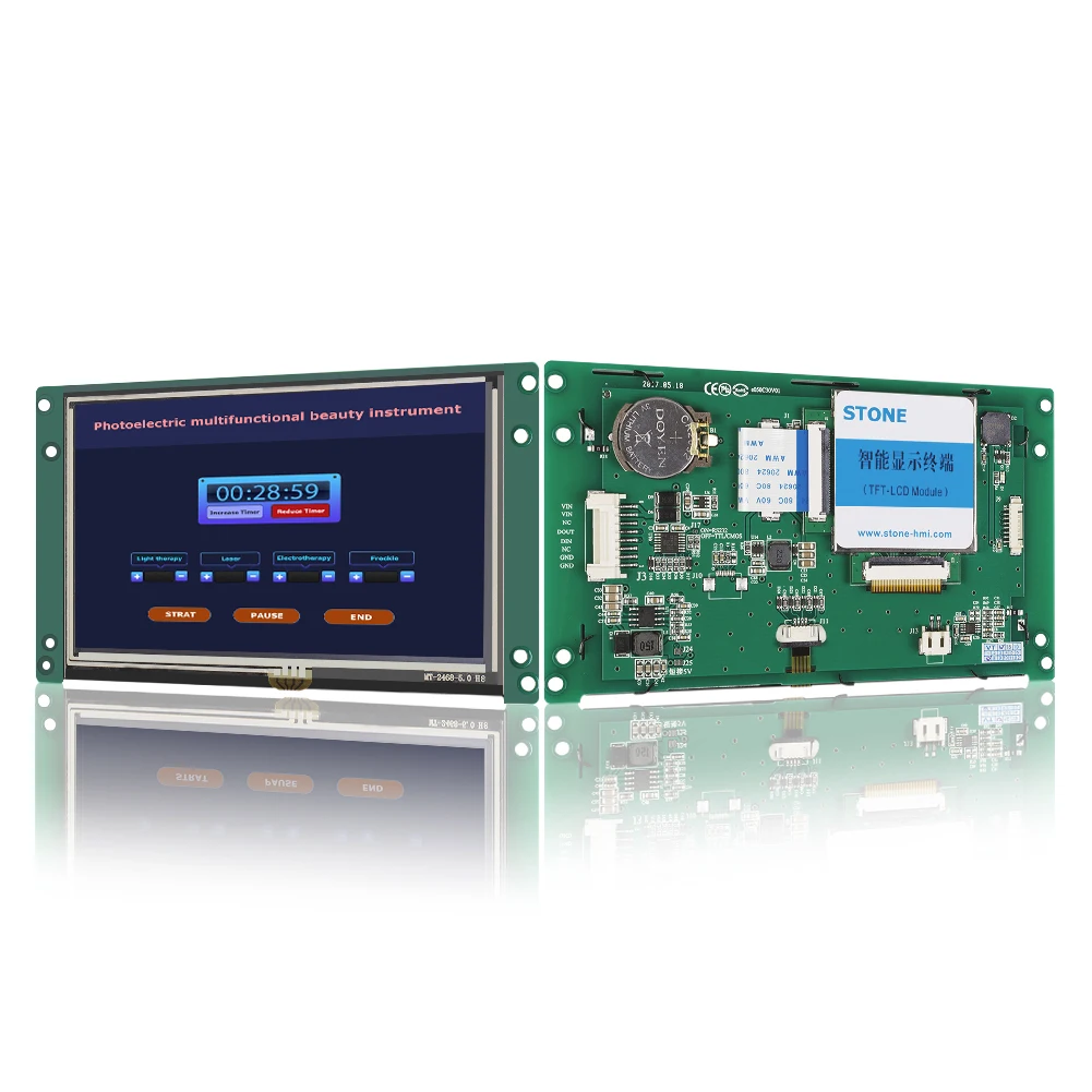 

5-дюймовый Графический TFT ЖК-модуль STONE, Интеллектуальный сенсорный экран, HMI монитор автоматизации умного дома с интерфейсом UART