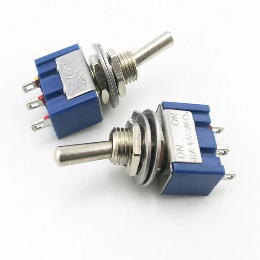

Toggle Switch ON-ON 3 Pin 2 Position SPDT Blue 6A125V CQC UL ROHS Car 6MM New Promotion Micro Switch