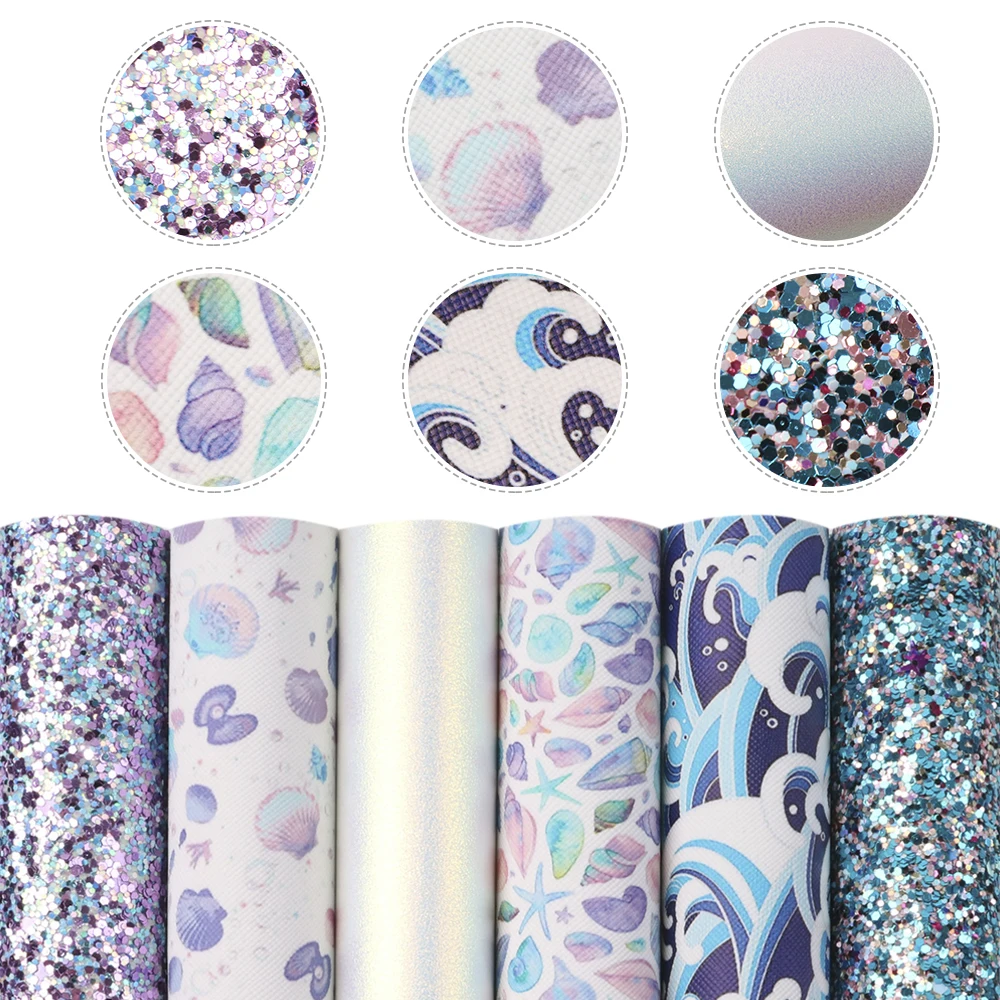 Ткань из искусственной кожи с принтом Принцесса океана для бантов кожаные листы