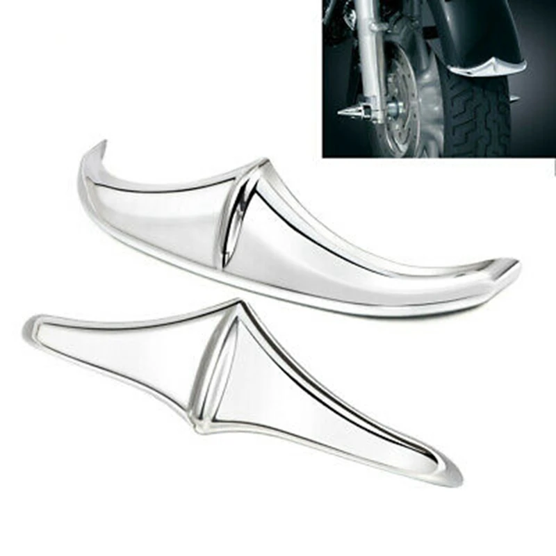 

2Pcs Motorcycle Front Rear Fender Trailing Leading Edge Tip Trim Accent for 1998-2019 Touring Road King Glide Trim