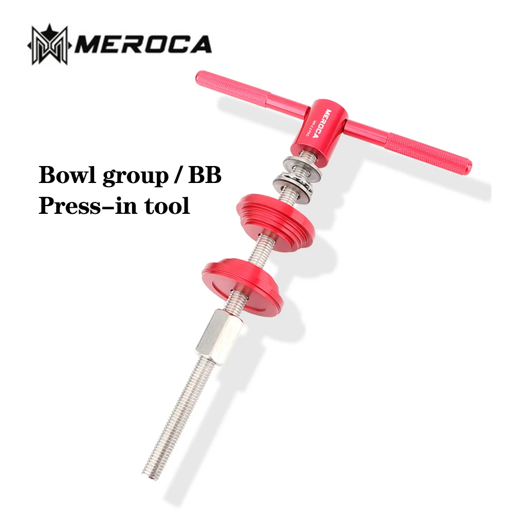 

MEROCA MTB Bicycle Bowl Set Press-In Tool, Press-In BB Mounting Multifunctional Tool. Aluminum Alloy High Strength Material.