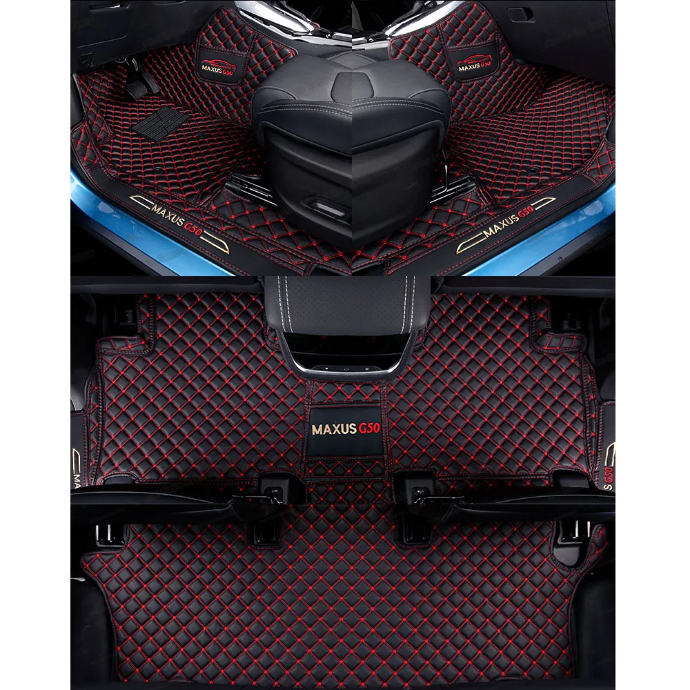 

LSRTW2017 leather car floor mats for maxus g50 2019 2020 2021 accessories interior auto boot carpet foot pad 7 seats cover