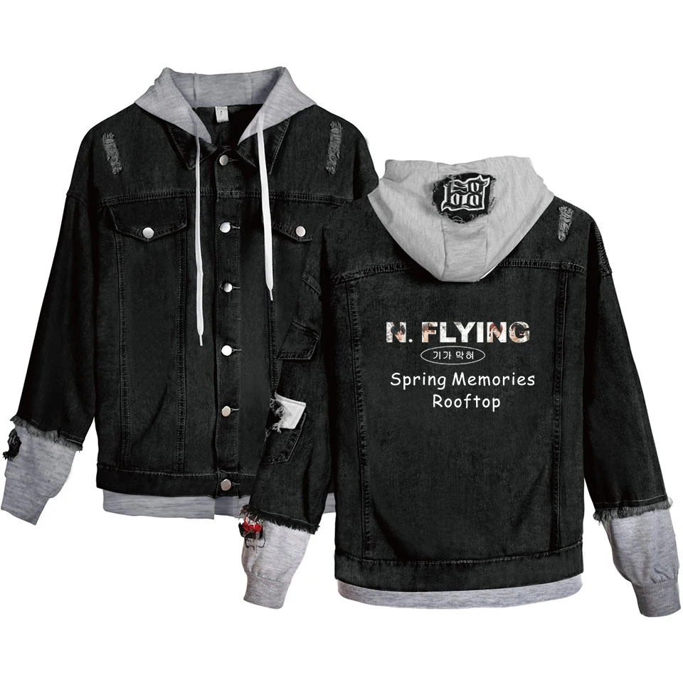 Женская джинсовая куртка с карманами N.Flying весна осень зима 2019 длинными рукавами