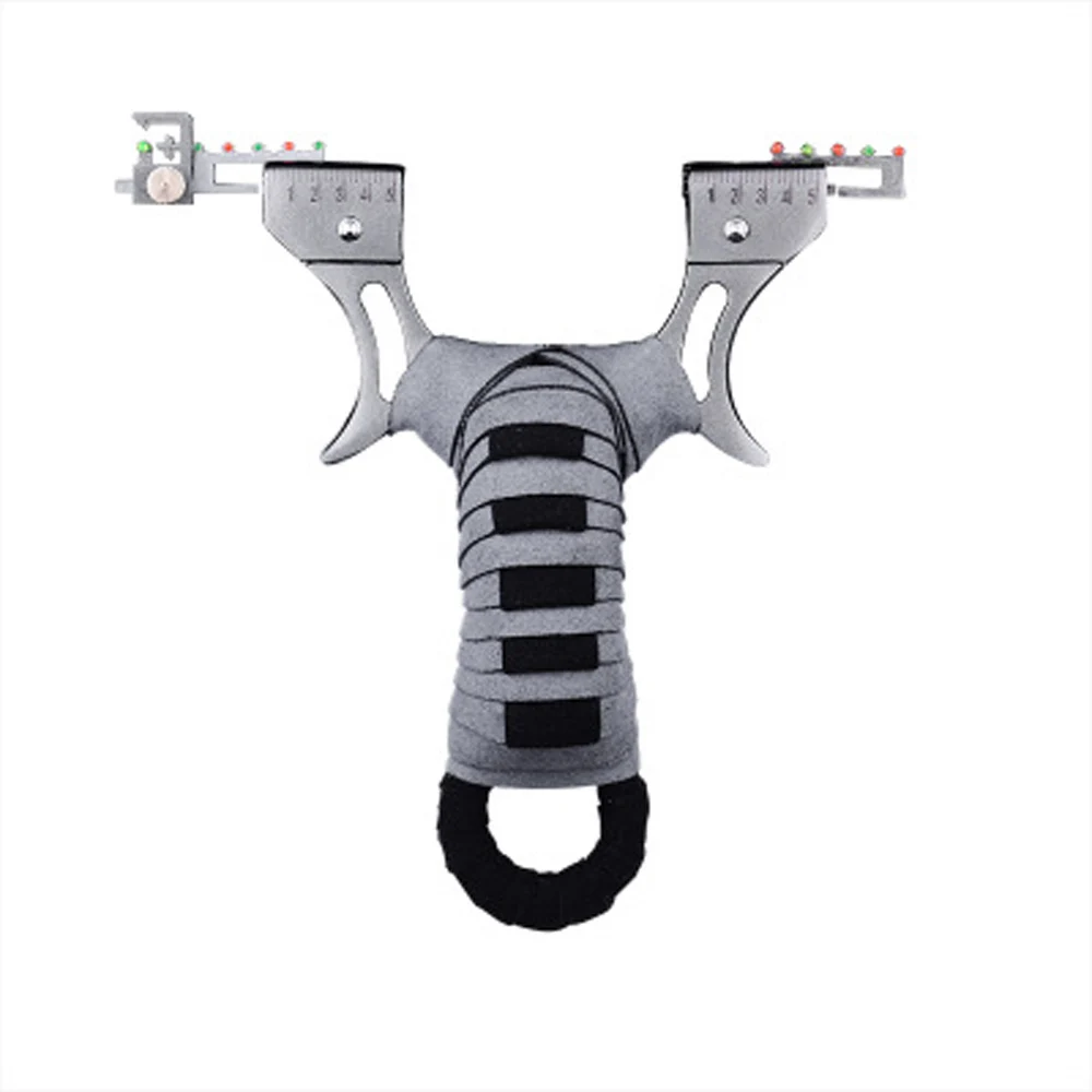 1pcs gray Профессиональный Aim Рогатка охотничья катапульта из нержавеющей стали высокого качества для стрельбы Sling Shot Спорт на открытом воздухе с плоской резинкой - Цвет: 1pcs gray