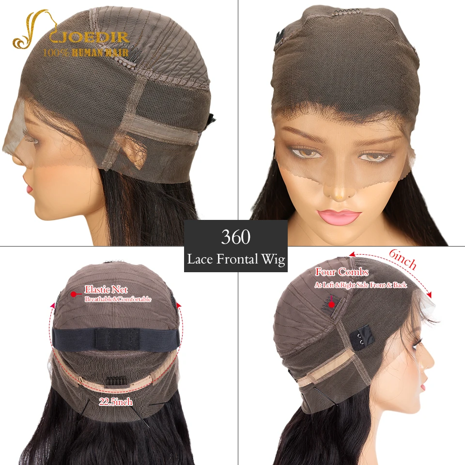 

Peruvian Hair Lace Front Wig Straight 30inch Pre-Plucked Wig 360 13X4 Lace Frontal Wig Joedir Remy Hair 4X4 Lace Wig For Women