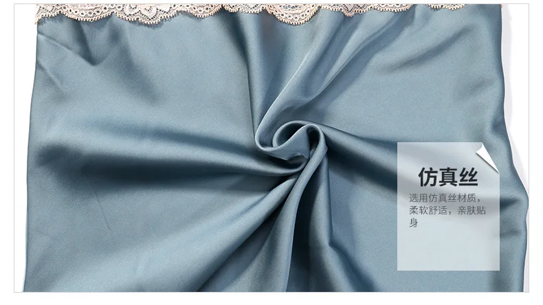 

Simple V-neck 4PCS Pajama Set Women Sexy Lingerie Pijama Mujer Satin Silk Casual Nightwear Sleepwear Nightgown
