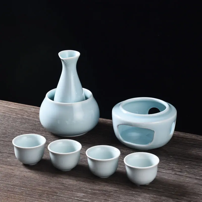 

Wine Pot Set Warmer Jug Ceramic Sake Wine Set Household Spirits Rice Wine Vodka Copas De Vino Gift Box