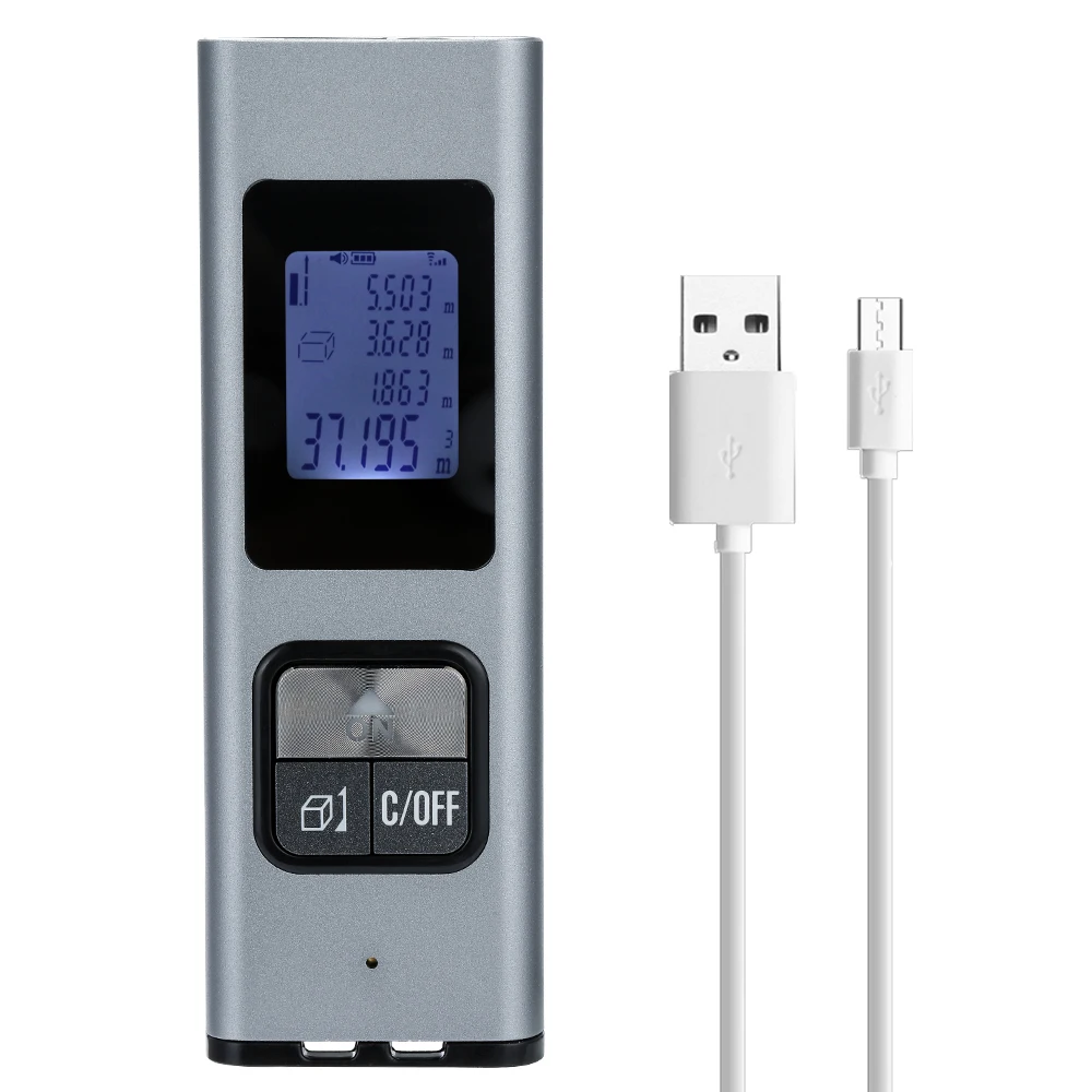 0,03 м до 40 м Ручной мини лазерный дальномер с подзарядкой от USB дальномер Высокая точность цифровой дальномер с металлическим корпусом