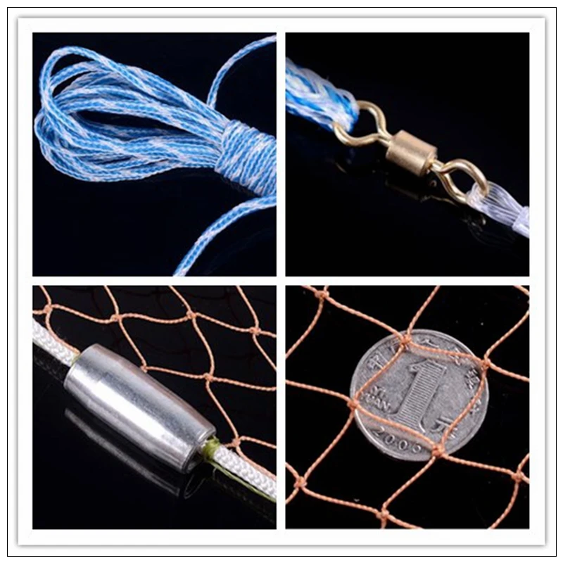 

Finefish with big ring USA Cast Net Easy Throw Catch Fishing Net Hunting Hand Throw Network Small Mesh Fly Trap network