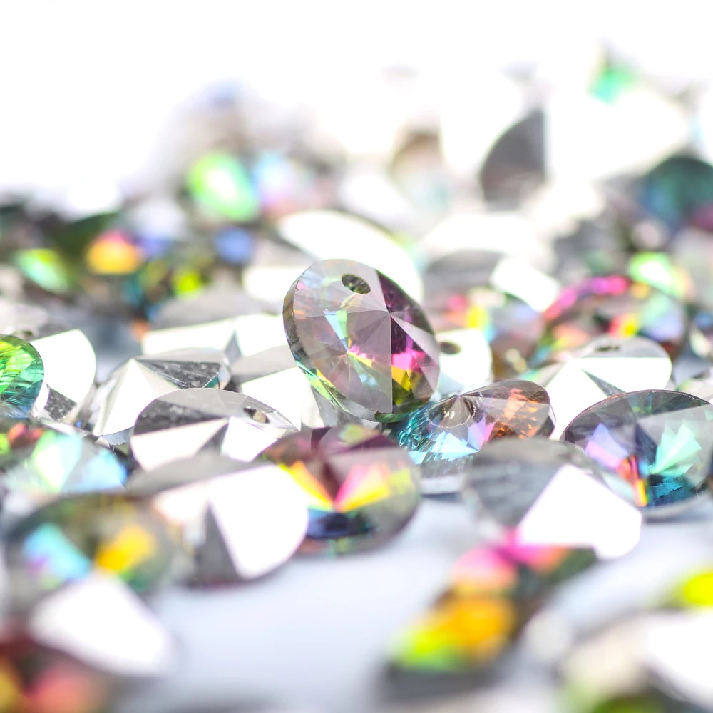 50pcs/lot 8mm Craft Lampwork Glass Loose Bead Czech Cabochons Murano Oblate Crystal Beads Jewelry DIY For Necklace Pendants | Украшения и