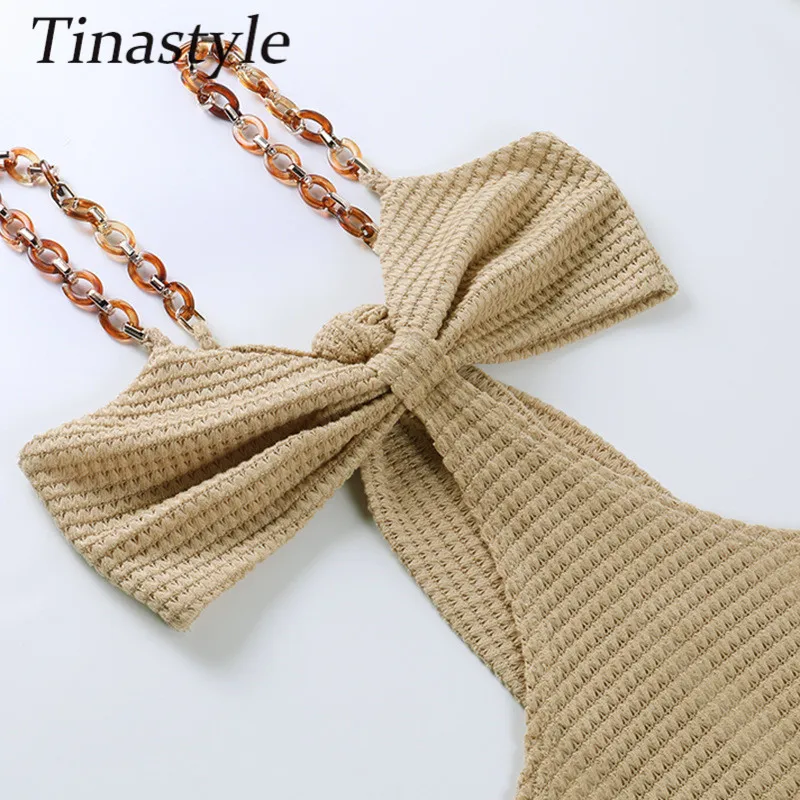 

Tinastyle Chains Strap Slit Summer Dress Women 2021 Sleeveless Hollow Out Bodycon Long Maxi Dress Fashion Beach Dress Vestidos
