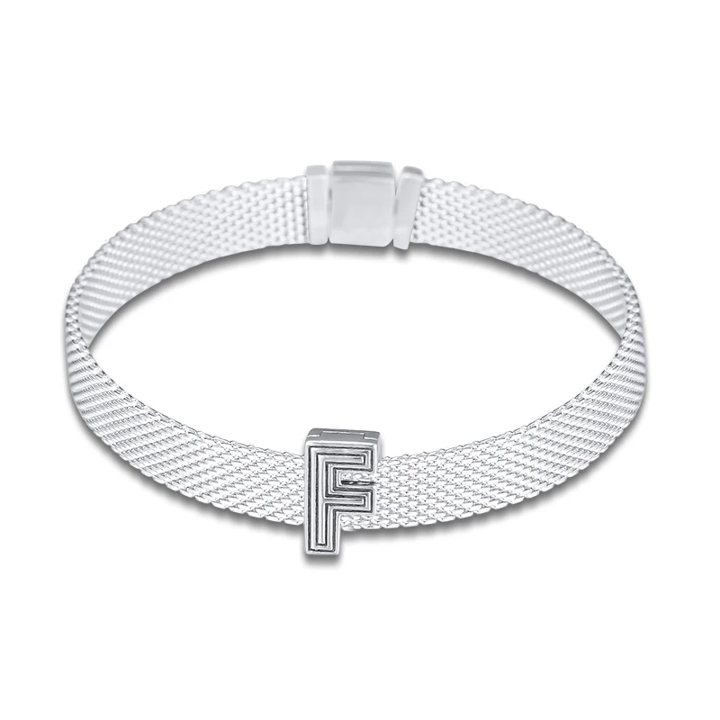 

DIY Fits for Pandora Charms Bracelets Letter F Clip Beads 100% 925 Sterling-Silver-Jewelry Free Shipping