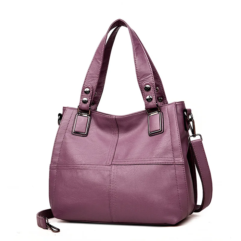 

2019 New European and American Fashion Women's Handbag Large Bag Slant Across Soft Leather Bag Tote Bag
