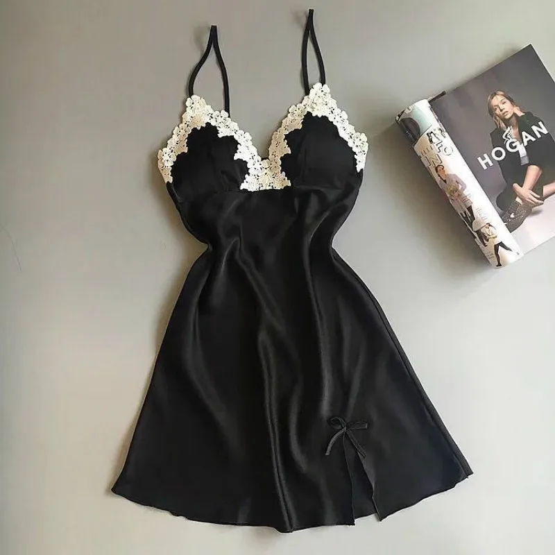 Women Nightdress Female Sexy Sling Nightgowns Ladies Lingerie Sleepdress Cute Sleepshirts Seductive Household Clothes | Женская одежда