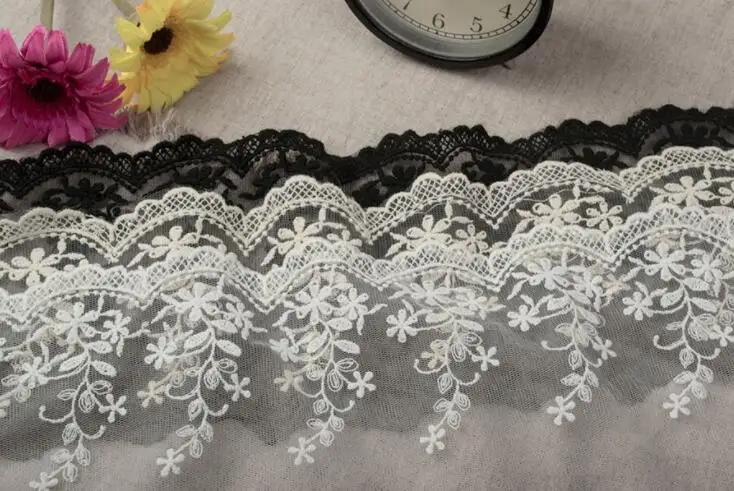 1 ярд/Лот хлопковая кружевная отделка вышитая ткань одежда для шитья платья юбки