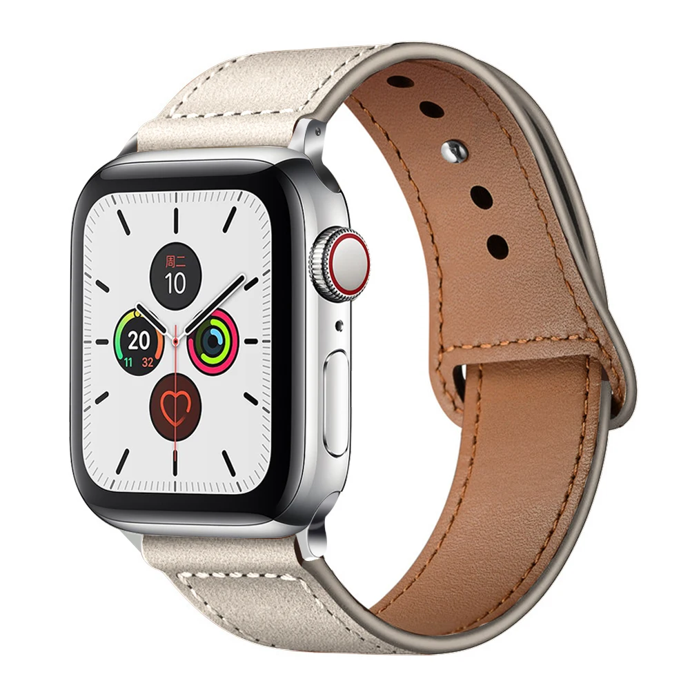 Браслет для Apple Watch 38 мм 40 42 44 Ремешки наручных часов с застежкой из кожи iWatch серии 1