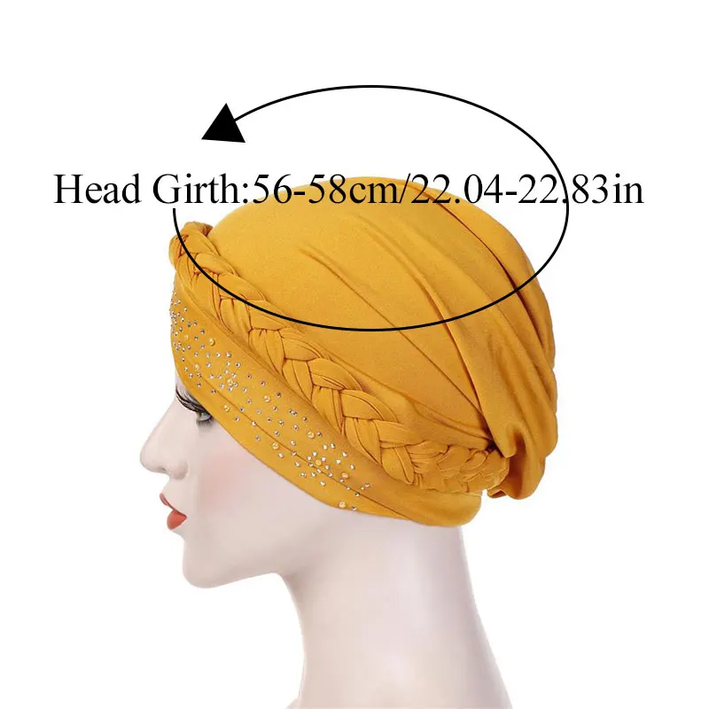 Горячая продажа мусульманских женщин коса крест дрель тюрбан шляпа рак Chemo шапка
