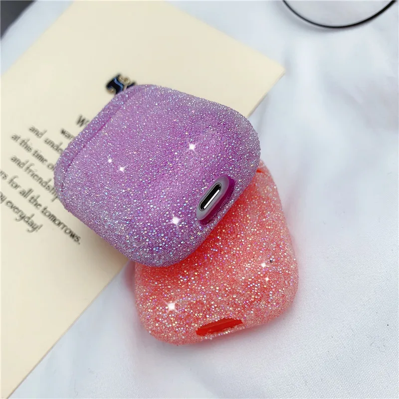 

Kjoew Bling Luxury Diamonds Case For Airpods Case Candy Colors Girl Protective Cover For Airpods 2 Airpods 1/2 Earphone Cases