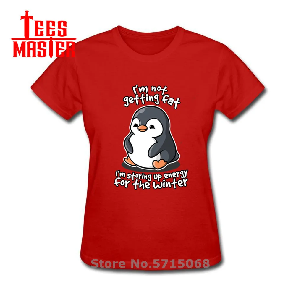 Пухлые пингвин футболка женская kawaii Толстый с изображением пингвина