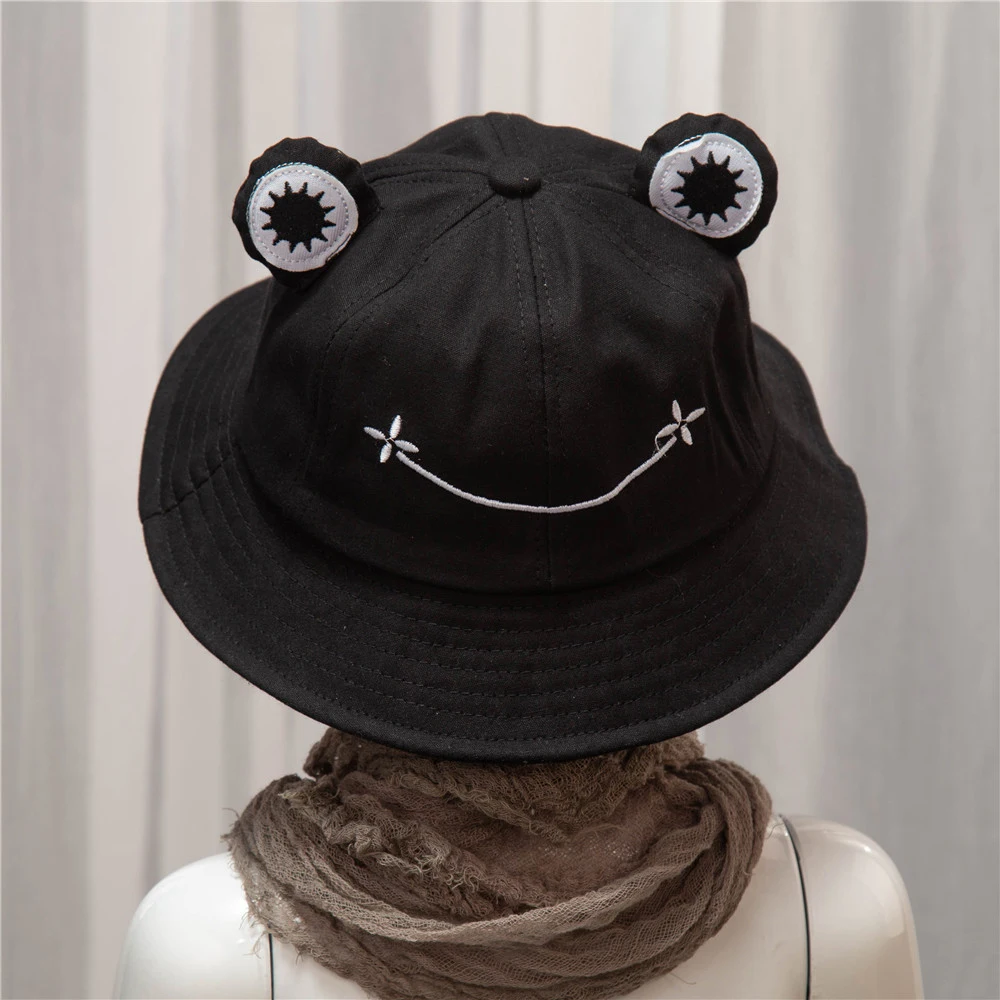 

Women Frog Bucket Hat Outdoor Hiking Plain Beach Fishing Fisherman Cap With Cover Sunscreen Summer Autumn Fashion R58934