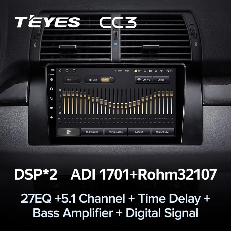 TEYES CC3 Штатная магнитола For БМВ Х5 BMW X5 E39 E53 1999 - 2006 до 8-ЯДЕР 6 + 128ГБ 27EQ DSP автомагнитола