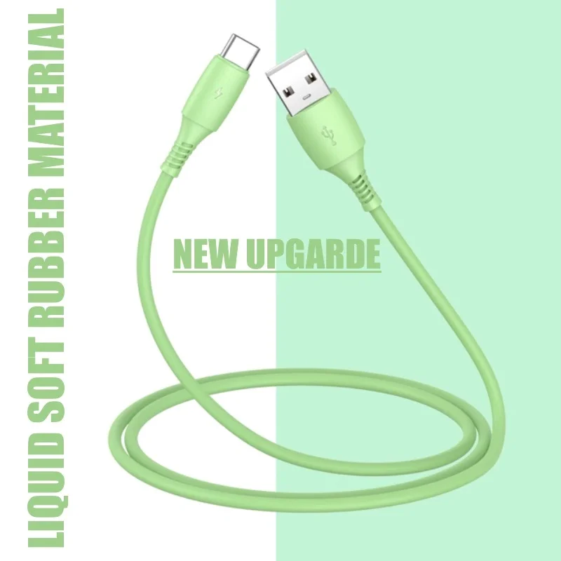 1 м 2 3 жидкий резиновый USB кабель 2.1A микро быстрое зарядное устройство type C usb