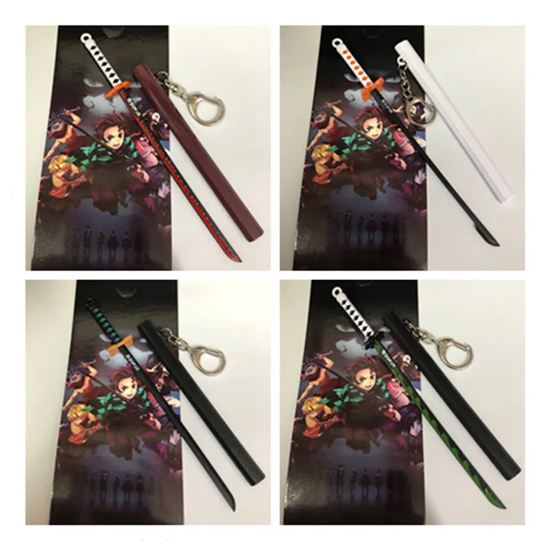4 стиля аниме Demon Slayer Kimetsu No Yaiba брелок в виде меча катана Tanjirou Zenitsu Giyuu