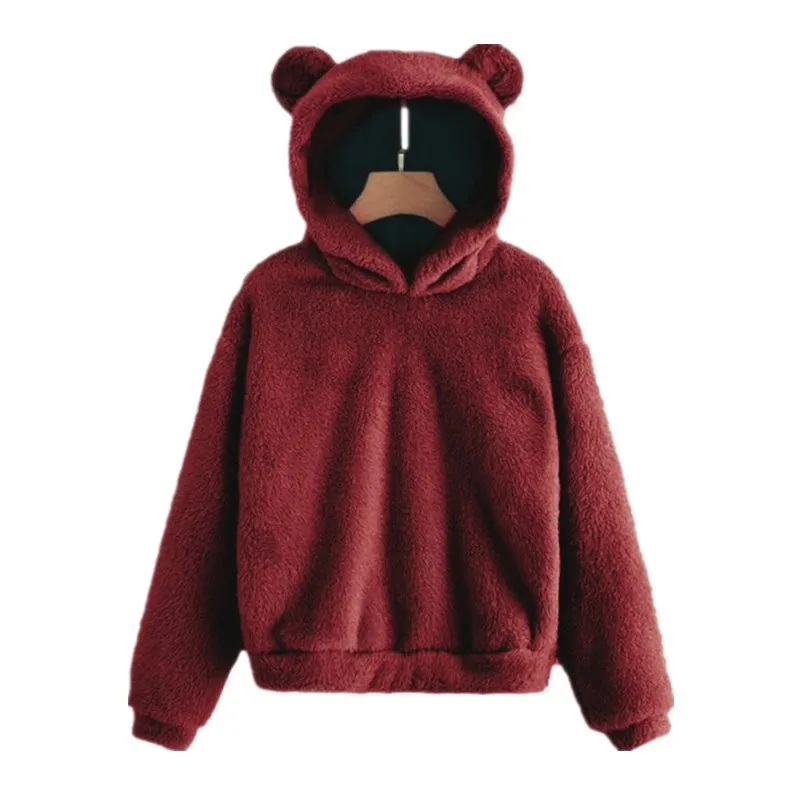 

Hoodie Kawaii Hoodies Women Pullover Harajuku Sweatshirts Oversize Itself Hoody Bear Ears Warm Plush Hooded Ropa Mujer Sudaderas