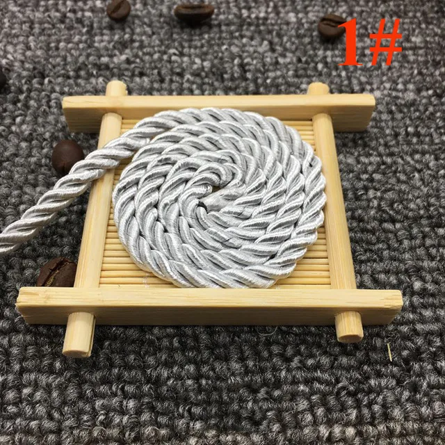 white Meetee 20 метров 5 мм 3 акции витые полиэфирные хлопковые нейлоновые Шнуры DIY ремесло плетеная декоративная веревка шнурок ремень аксессуары - Цвет: white