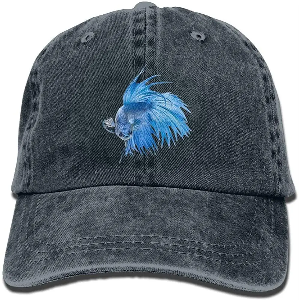 

Ypods Boy's Female's Hiphop Cap,Blue Betta Fish Denim Hat For Male Female Unisex