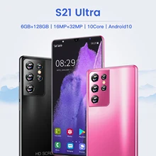 Global Original S21 Ultra Smartphone 6.1 HD+Display 4G 5G LTE Cell Phone MTK6889 Hyper Charge 5000Mah Battery Android 10.0 Phone