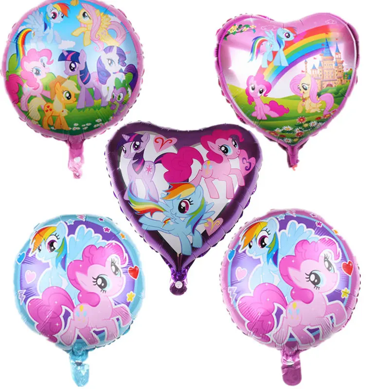 my little pony foil balloons with 18inch rainbow number baloon girl's birthday party Tableware decoration Baby Shower