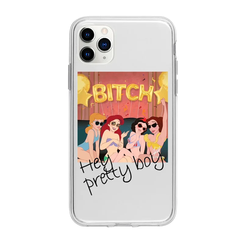 

Sale Transparent phone case is suitable for iPhone11 12Pro Max mini X XR XSMax 8 7PluS princess anti-drop protection back shell