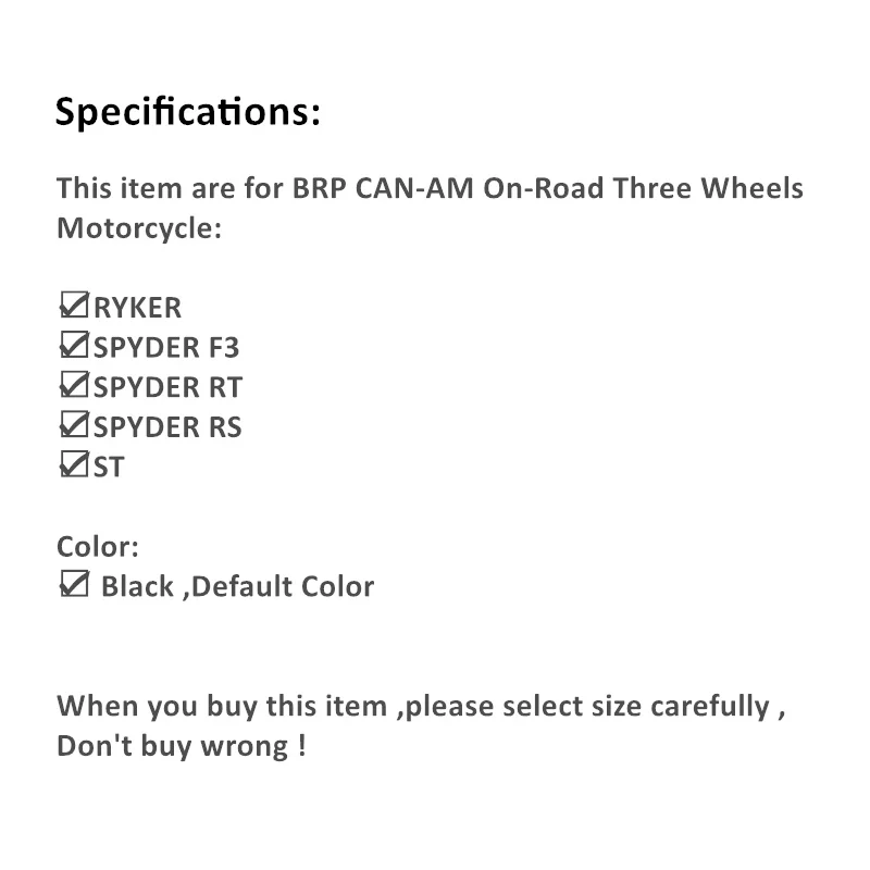 3-колесный мотоциклетный чехол ALWAYSME для BRP CAN-AM RYKER SPYDER F3/RT/RS ST |