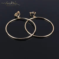 classic geometric round clip on earrings no pierced ear clip metal simple big earring for women party minimalist fashion jewelry