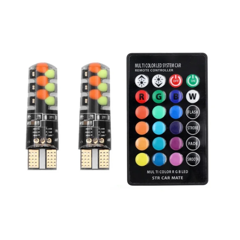 Светодиодные лампы для фар яркие тормозные огни красочные Многомодовые автомобильные лампочки с пультом дистанционного управления ширина габаритных огней