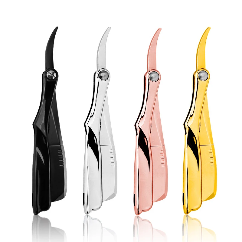 RIRON New Professional Barber Razor Folding Shave Razors For Men Beard Handle Gold-Plated Plastic Straight Holder Shaver | Красота и