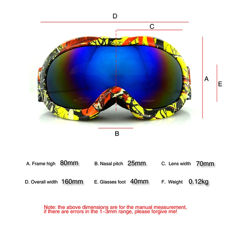 

Children Double Layers Anti-Fog Ski Mask Glasses Skiing Snow Snowboard Goggles Eyewear