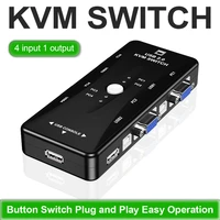 usb 2 0 kvm switch 4 port vga splitter printer mouse keyboard pendrive share switcher 19201440 vga switch box adapter