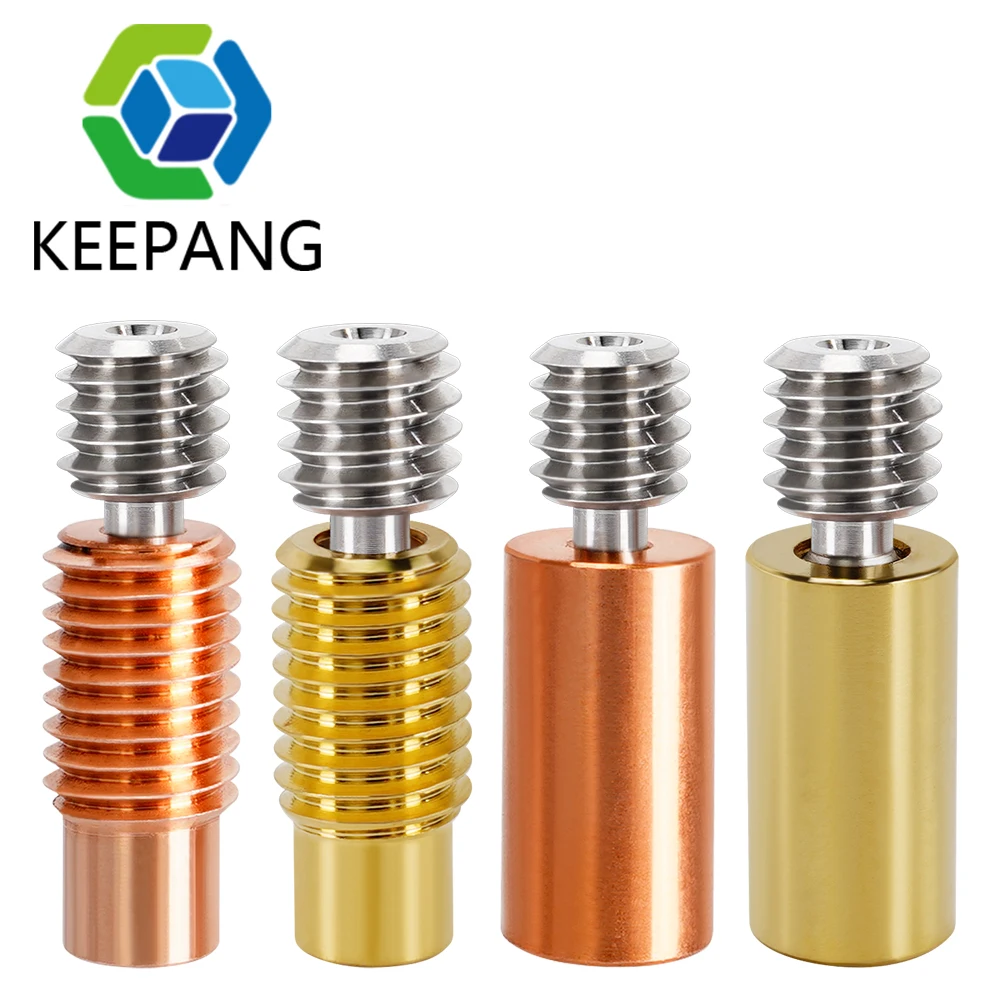

10/5/2 Pcs V6 Heatbreak Bimetallic Titanium Alloy Brass Copper Plating E3D V6 Throat For Prusa i3 MK3 Ender3 V2 3D Printer Parts