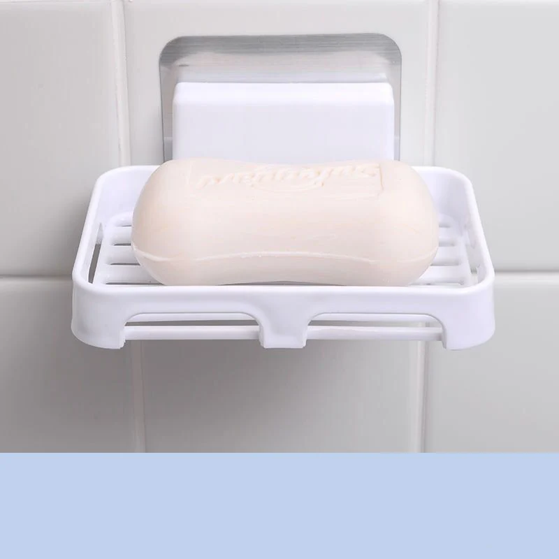 

Soap Dishes Drain Wall Mounted Soap Sponge Holder Storage Rack Bathroom Organizer Soap Draining Holder Kitchen Hanging Soap Box
