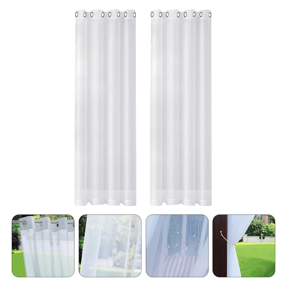 

2pcs Window Curtain Waterproof Window Panels with Grommet Sheer Drapes
