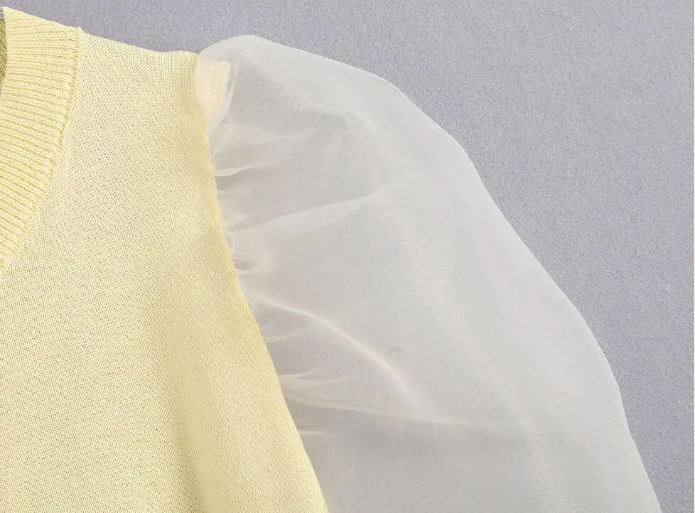 2019 осенний Стильный вязаный однобортный Кардиган из органзы с круглым вырезом и